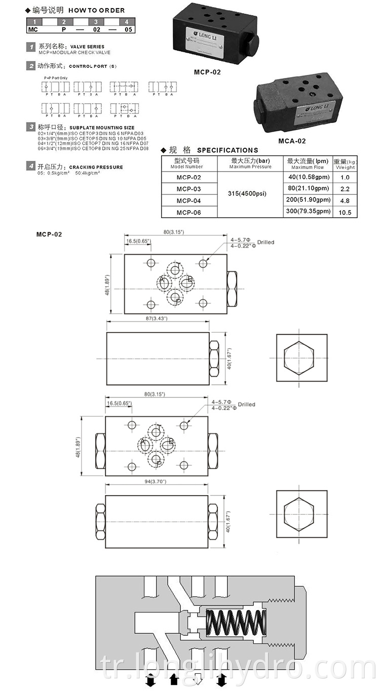 Yuken Hydraulic Check Modular Valve